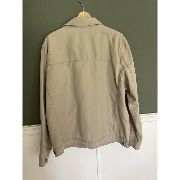 Eddie Bauer Seattle USA Tan Beige Light Brown Size L Jacket Zip Up Long Sleeve - Picture 10 of 14